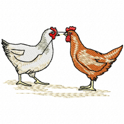 Chickens And Roosters Embroidery Design 6 Chickens And Roosters Embroidery Design 6
